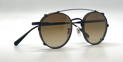 Oliver Peoples Artemio OV1302 5062 Matte Black Clip-On Panto Sunglasses