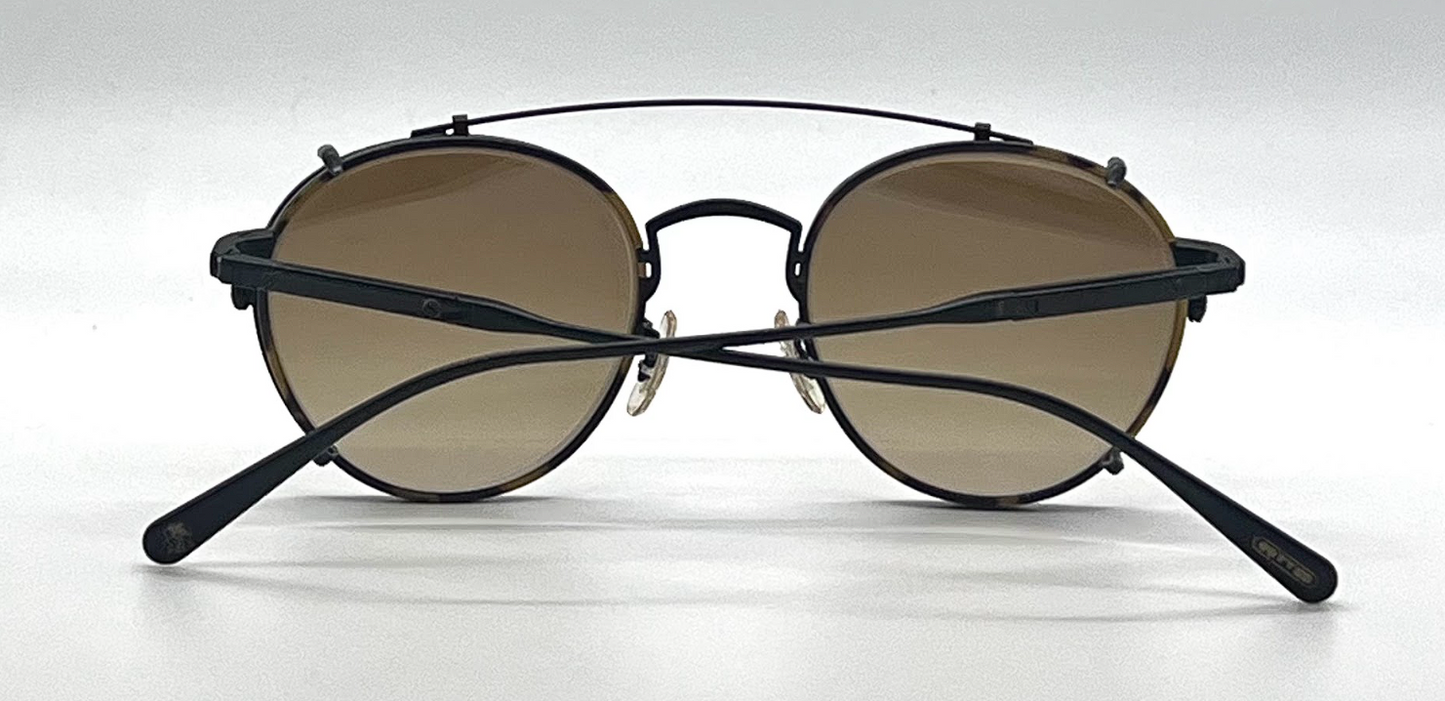 Oliver Peoples Artemio OV1302 5062 Matte Black Clip-On Panto Sunglasses