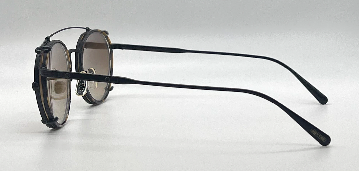 Oliver Peoples Artemio OV1302 5062 Matte Black Clip-On Panto Sunglasses