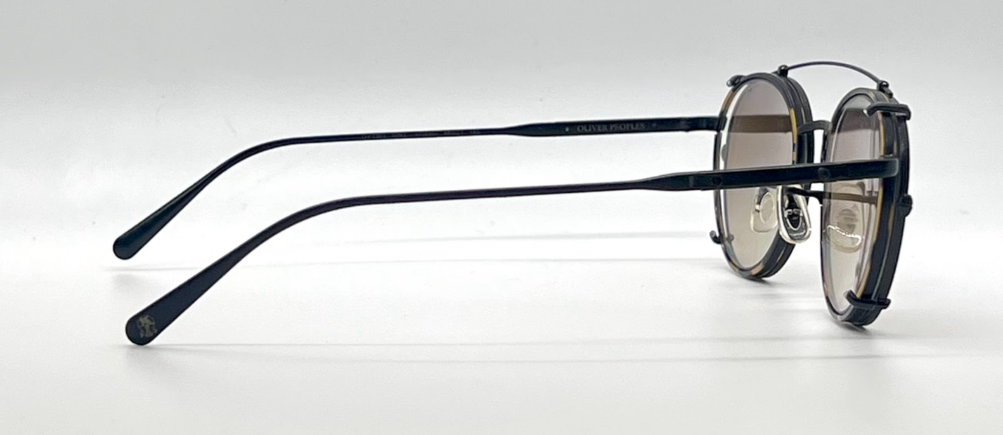 Oliver Peoples Artemio OV1302 5062 Matte Black Clip-On Panto Sunglasses