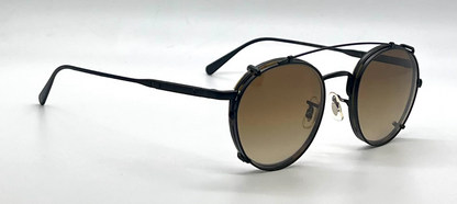 Oliver Peoples Artemio OV1302 5062 Matte Black Clip-On Panto Sunglasses