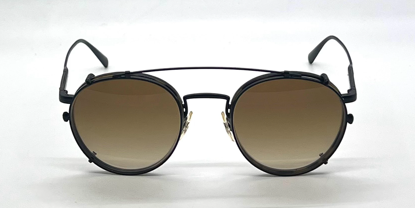 Oliver Peoples Artemio OV1302 5062 Matte Black Clip-On Panto Sunglasses