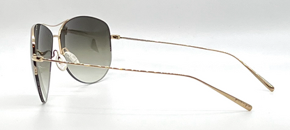 Oliver Peoples Strummer-T Gold Titanium Aviator Sunglasses Olive Gradient