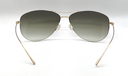 Oliver Peoples Strummer-T Gold Titanium Aviator Sunglasses Olive Gradient