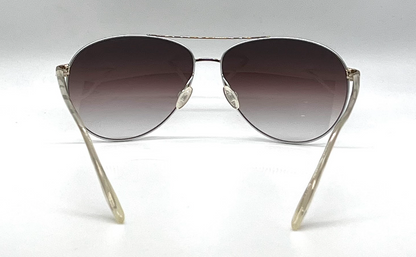 Barton Perreira Jet-Setter Aviator Sunglasses Silver Brown Gradient Japan Full Kit