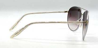 Barton Perreira Jet-Setter Aviator Sunglasses Silver Brown Gradient Japan Full Kit