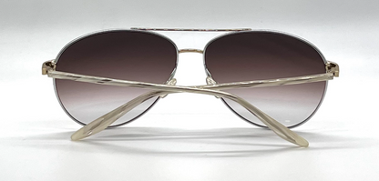 Barton Perreira Jet-Setter Aviator Sunglasses Silver Brown Gradient Japan Full Kit