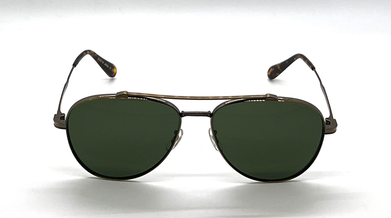 Oliver Peoples Rikson OV1266ST 528471 Antique Gold Aviator Sunglasses