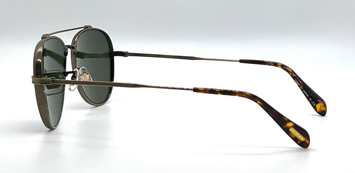 Oliver Peoples Rikson OV1266ST 528471 Antique Gold Aviator Sunglasses