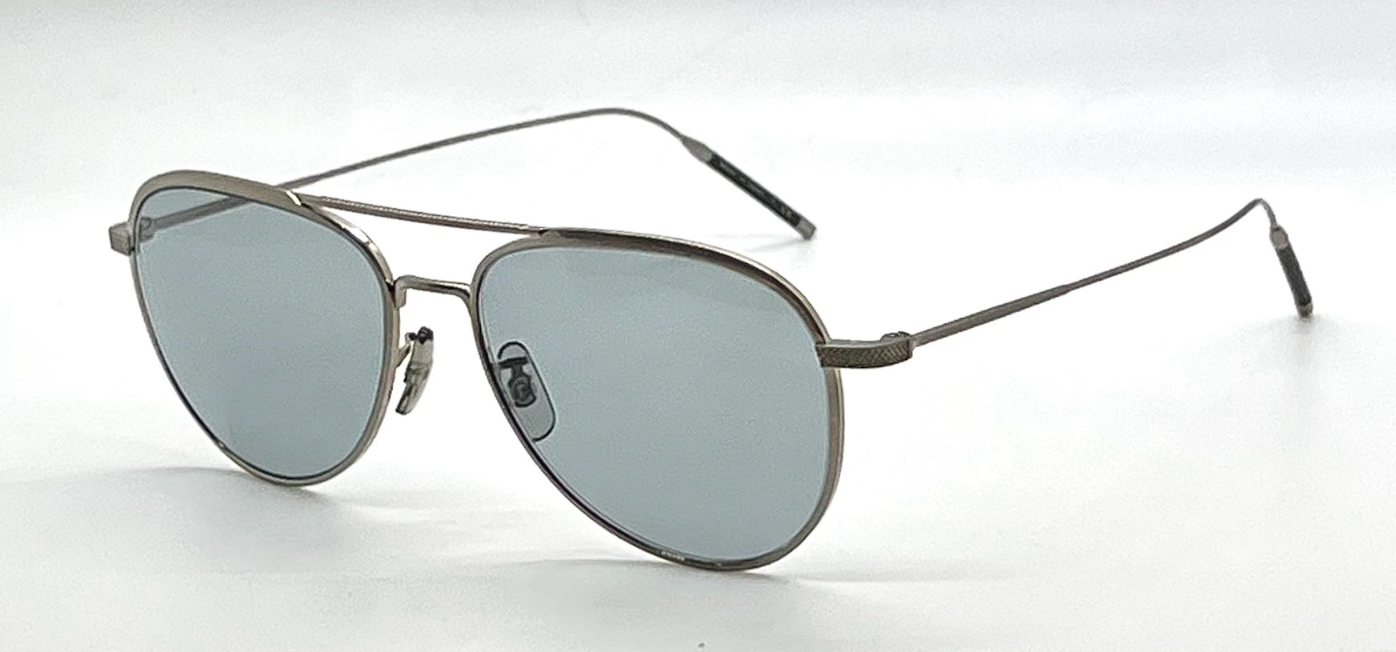 Oliver Peoples TK-3 OV1276ST Brushed Silver Photochromic Aviator Sunglasses