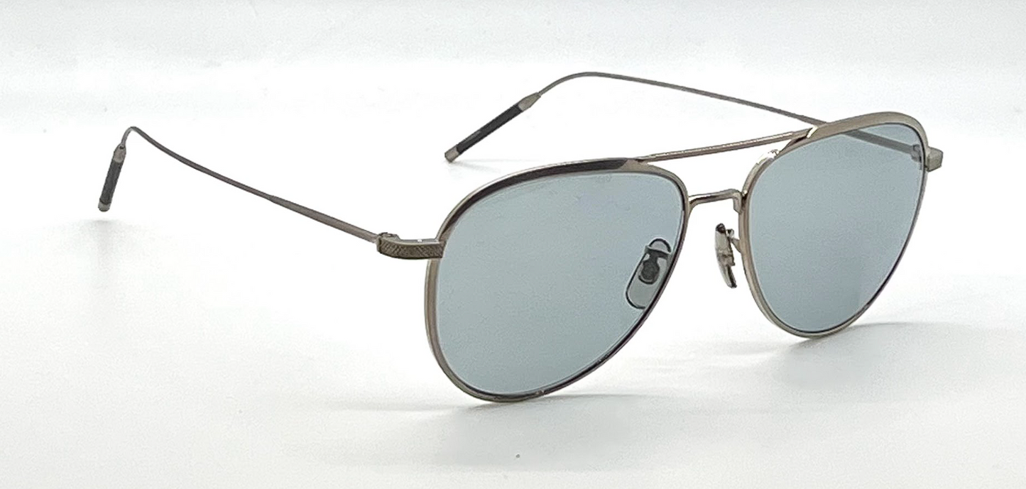 Oliver Peoples TK-3 OV1276ST Brushed Silver Photochromic Aviator Sunglasses