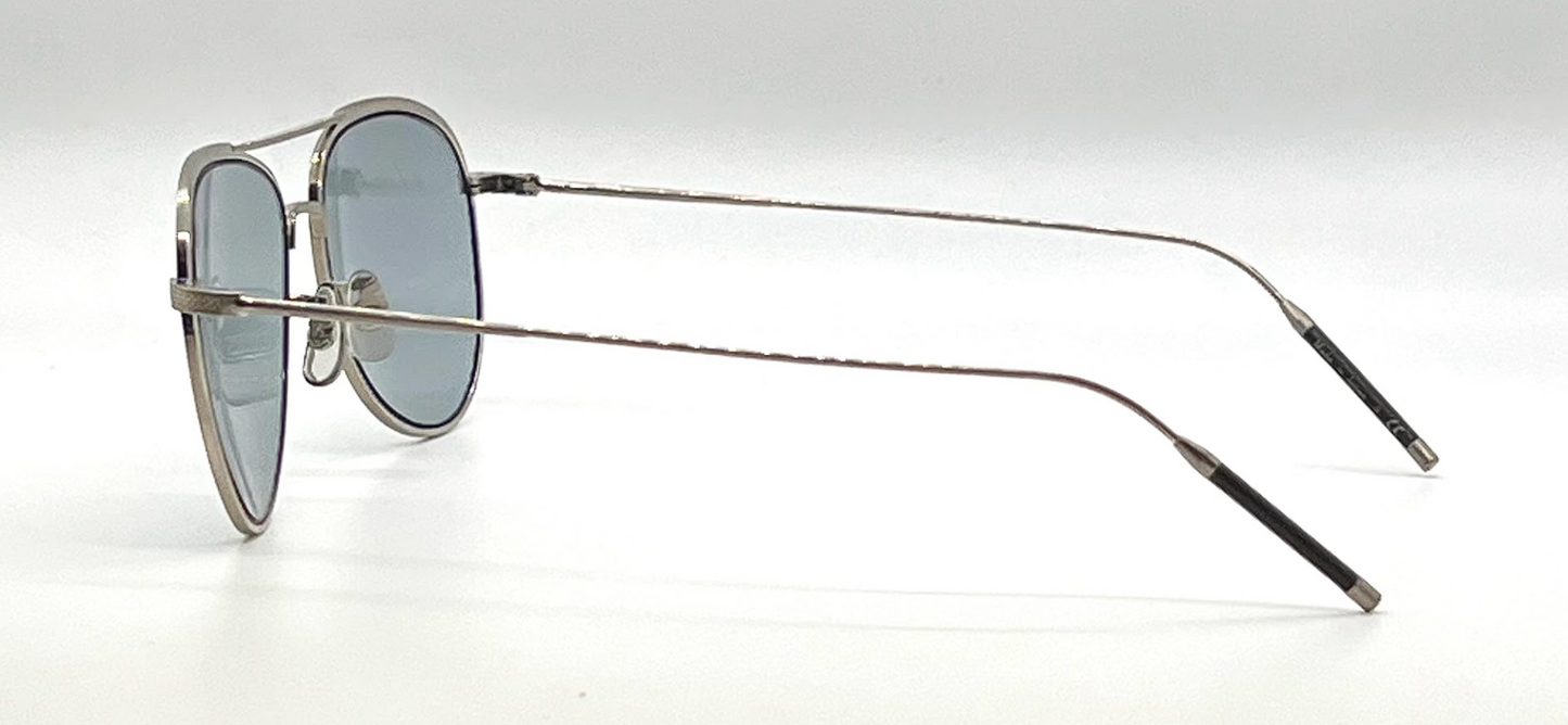 Oliver Peoples TK-3 OV1276ST Brushed Silver Photochromic Aviator Sunglasses