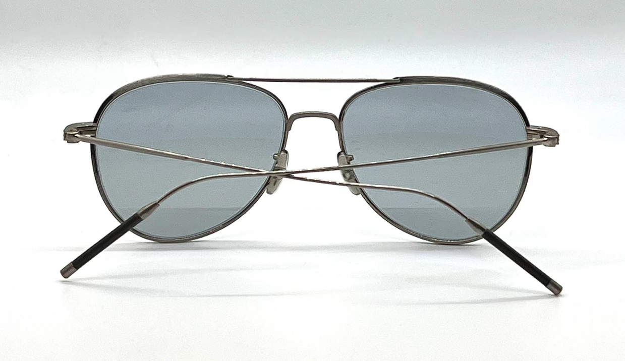 Oliver Peoples TK-3 OV1276ST Brushed Silver Photochromic Aviator Sunglasses
