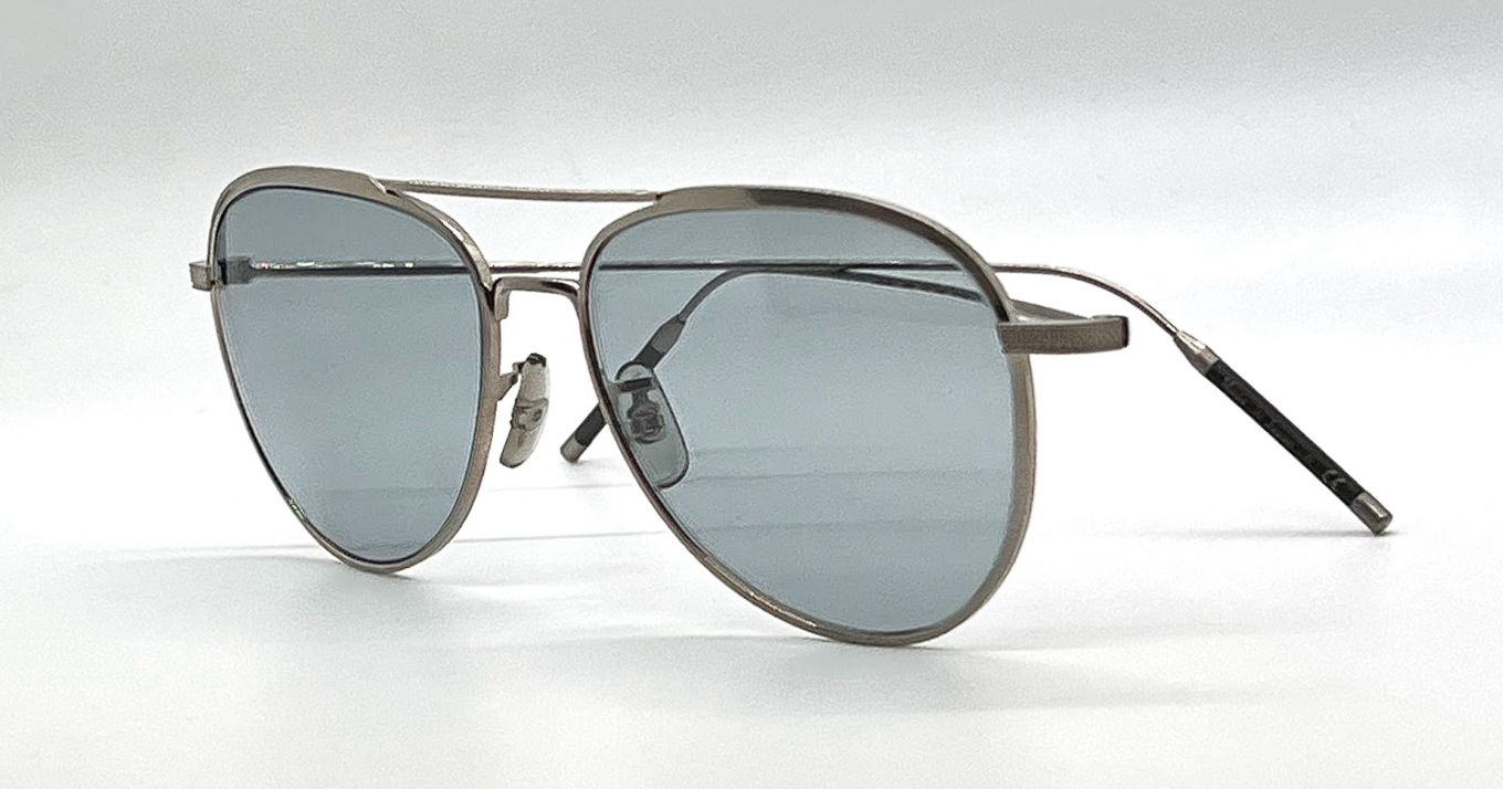 Oliver Peoples TK-3 OV1276ST Brushed Silver Photochromic Aviator Sunglasses