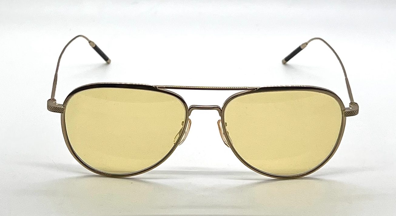 Oliver Peoples TK-3 OV1276ST Brushed Gold Yellow Wash Aviator Sunglasses
