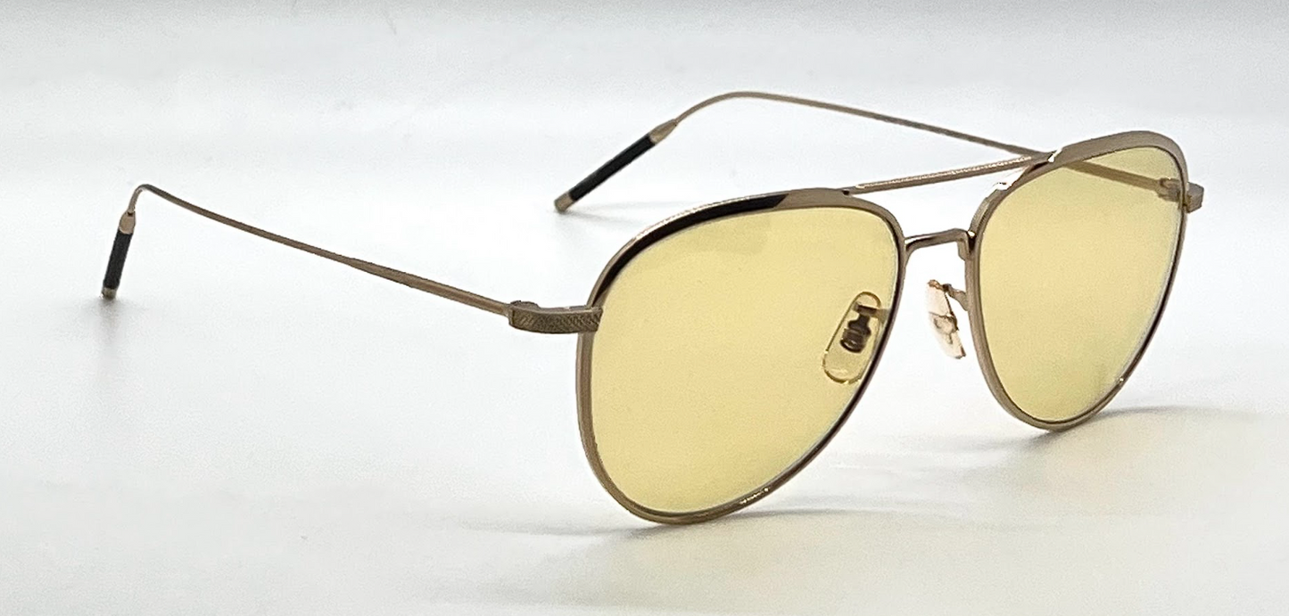 Oliver Peoples TK-3 OV1276ST Brushed Gold Yellow Wash Aviator Sunglasses