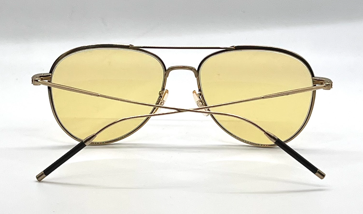 Oliver Peoples TK-3 OV1276ST Brushed Gold Yellow Wash Aviator Sunglasses