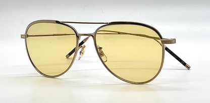 Oliver Peoples TK-3 OV1276ST Brushed Gold Yellow Wash Aviator Sunglasses