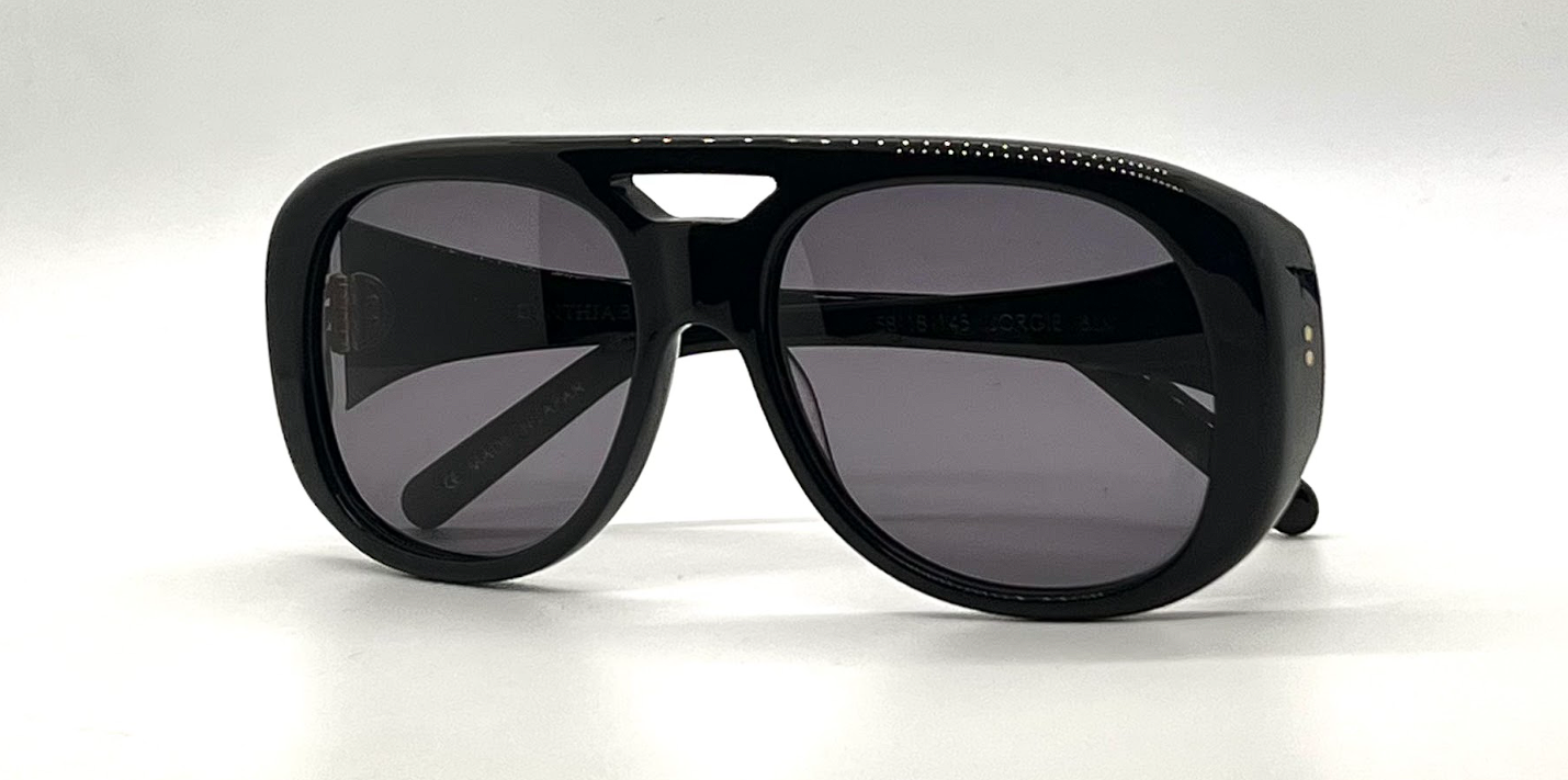 Cynthia Benjamin Jorgie Black Sunglasses Grey Lens Japan