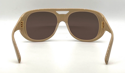 Cynthia Benjamin Jorgie BRL Brown Marble Round Sunglasses Tan Japan