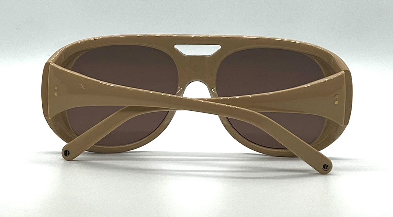 Cynthia Benjamin Jorgie BRL Brown Marble Round Sunglasses Tan Japan