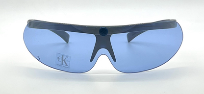 Calvin Klein 3023 Vintage Shield Sunglasses Navy Blue Lens Y2K-Unworn