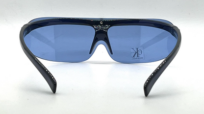 Calvin Klein 3023 Vintage Shield Sunglasses Navy Blue Lens Y2K-Unworn