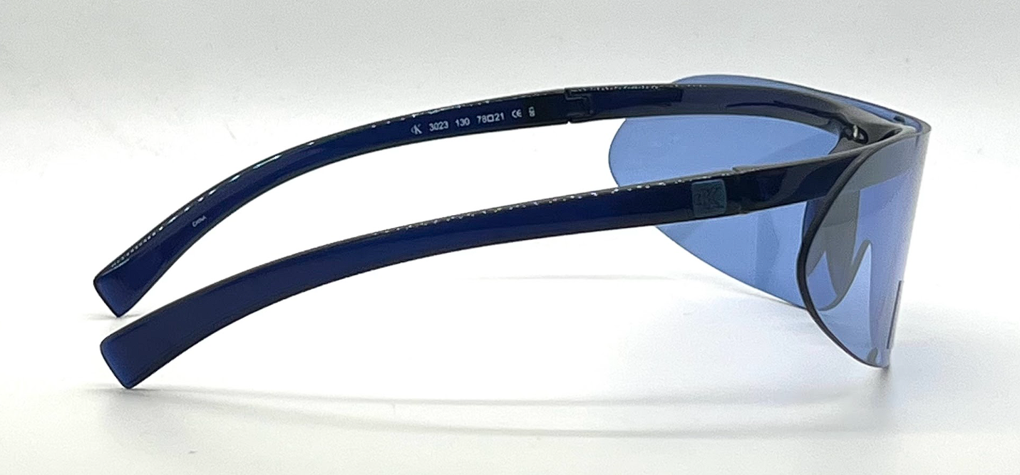 Calvin Klein 3023 Vintage Shield Sunglasses Navy Blue Lens Y2K-Unworn