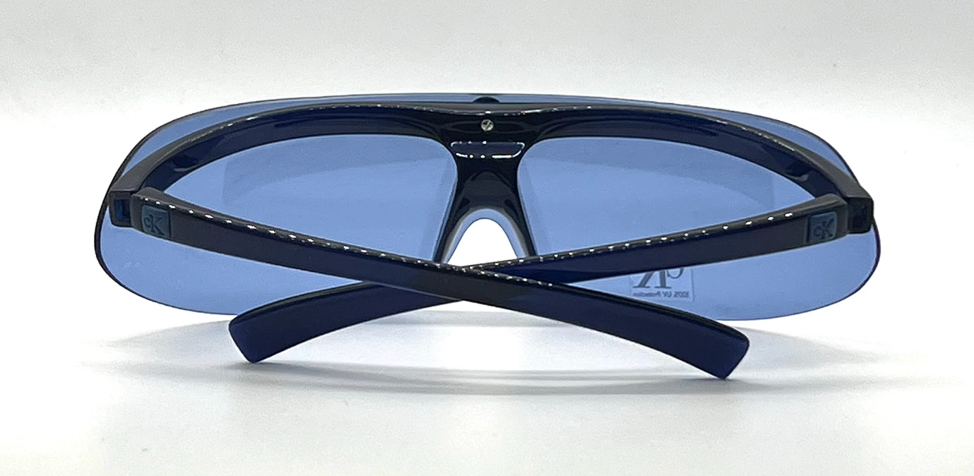 Calvin Klein 3023 Vintage Shield Sunglasses Navy Blue Lens Y2K-Unworn
