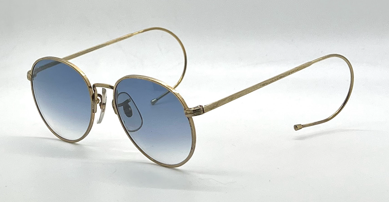 Looking Glass 7007 Round Vintage Sunglasses Custom Blue Gradient Lens -Unworn