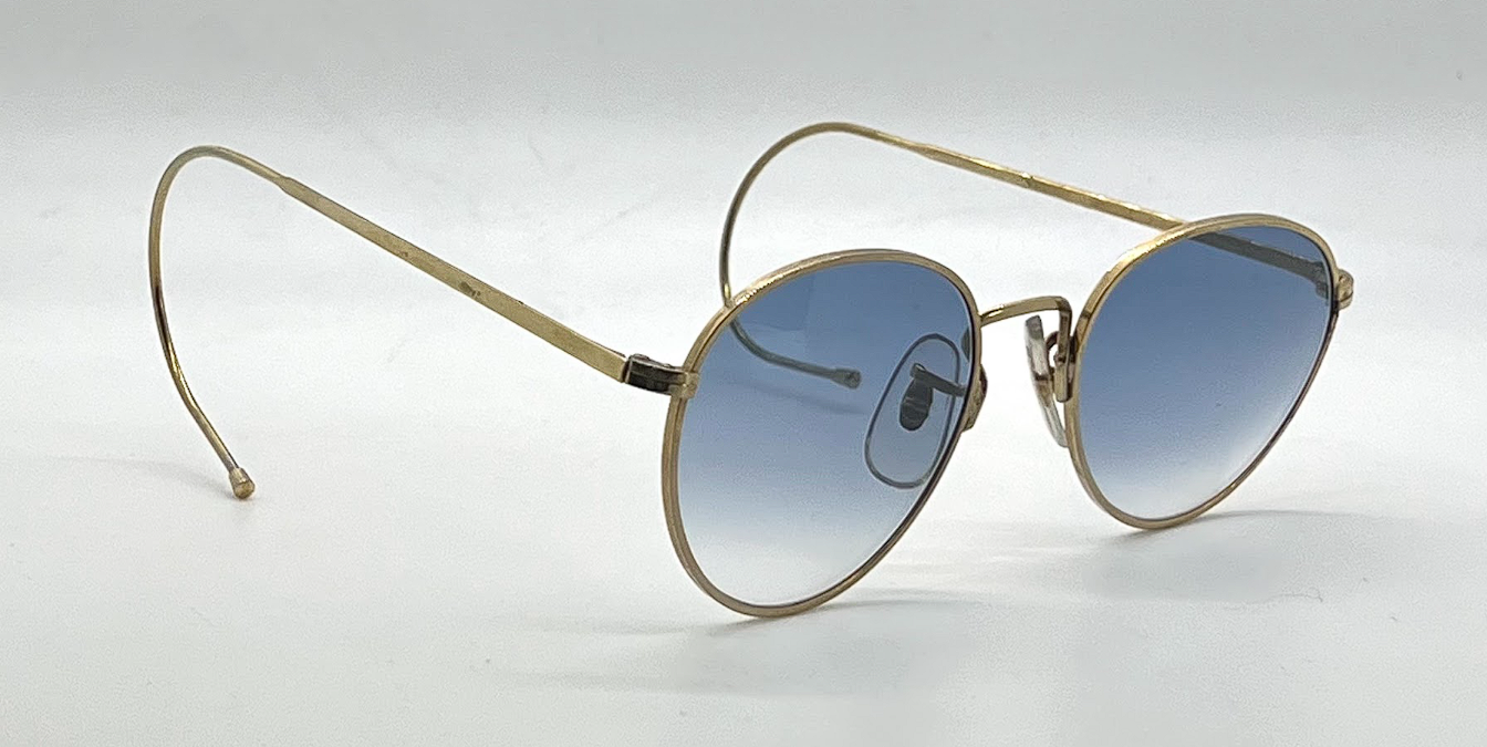 Looking Glass 7007 Round Vintage Sunglasses Custom Blue Gradient Lens -Unworn