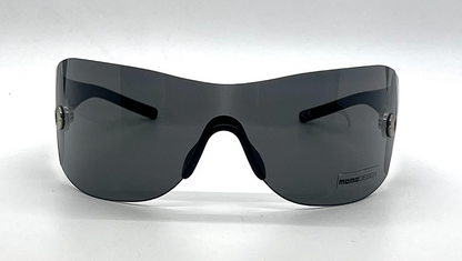 MOMO C1 Design Shield Y2k  Vintage Sunglasses Black Wraparound-Unworn