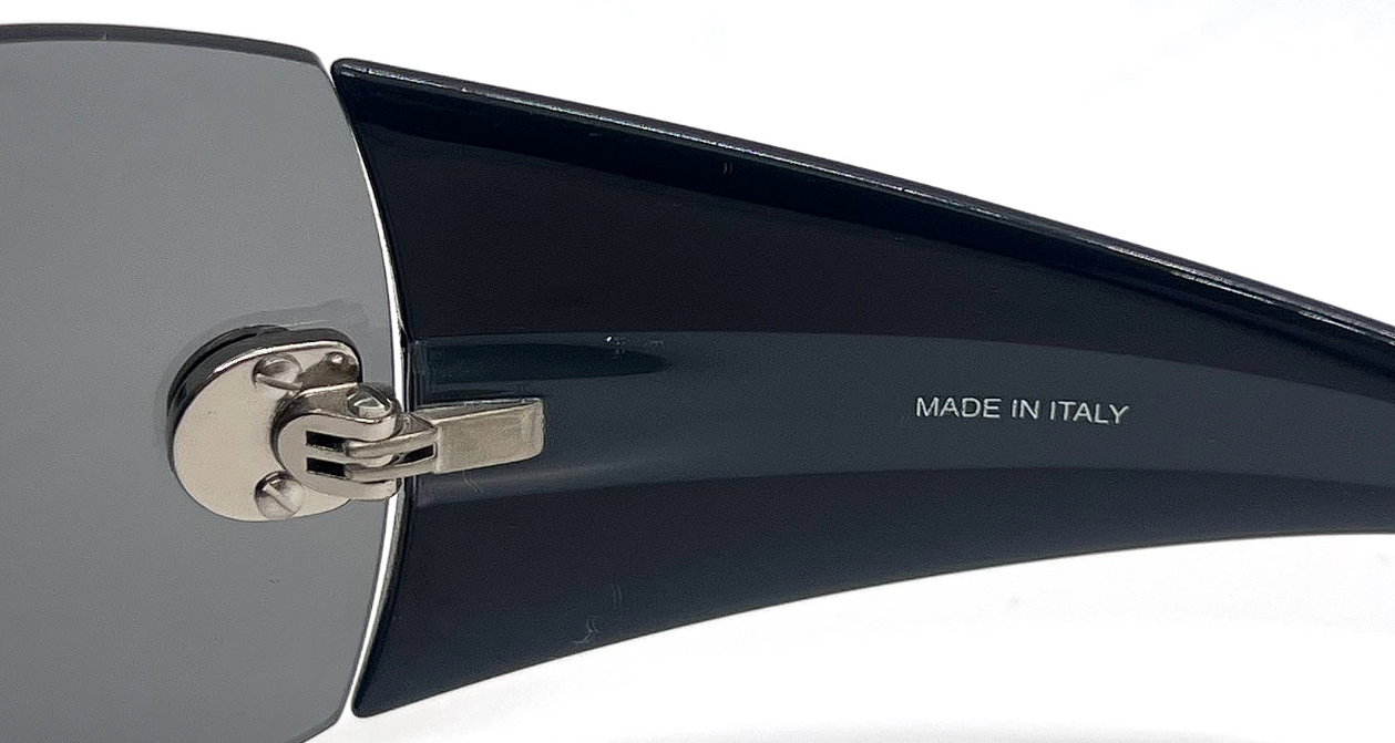 MOMO C1 Design Shield Y2k  Vintage Sunglasses Black Wraparound-Unworn