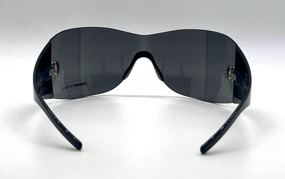 MOMO C1 Design Shield Y2k  Vintage Sunglasses Black Wraparound-Unworn