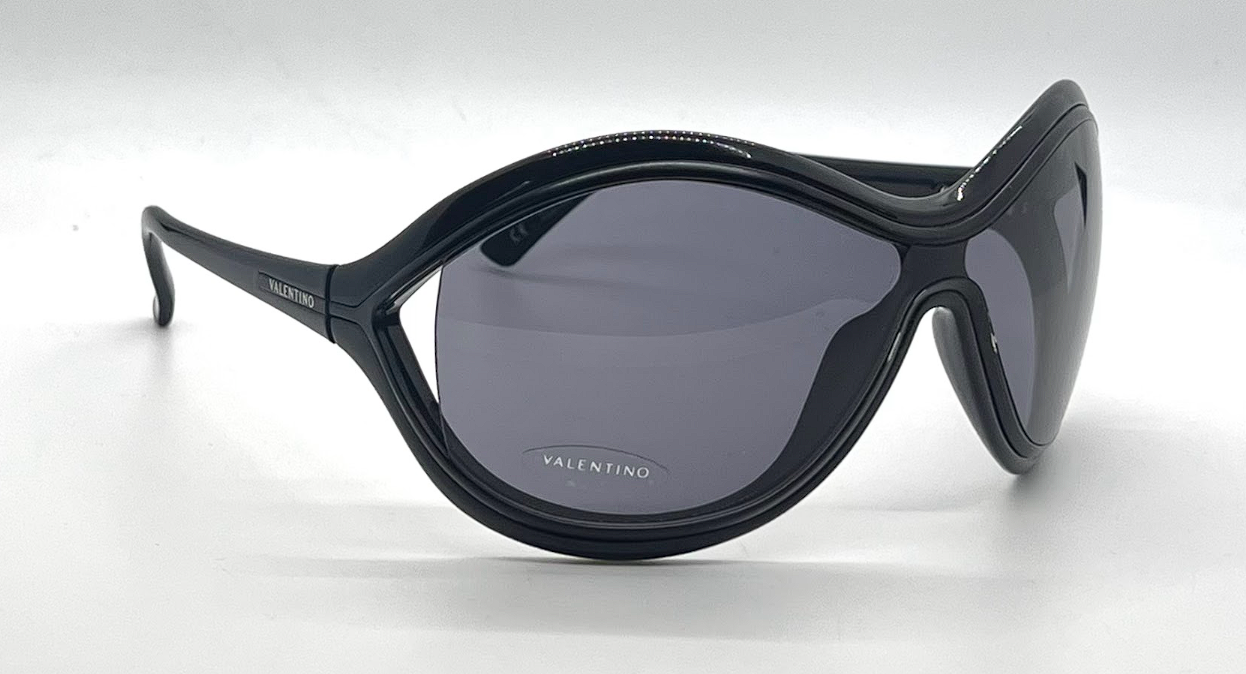 Valentino 5535/S Black Vintage Shield Sunglasses-Unworn-Made in Italy