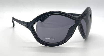 Valentino 5535/S Black Vintage Shield Sunglasses-Unworn-Made in Italy