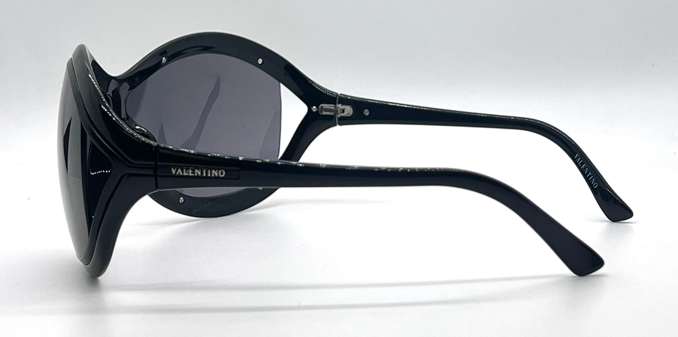 Valentino 5535/S Black Vintage Shield Sunglasses-Unworn-Made in Italy