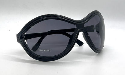 Valentino 5535/S Black Vintage Shield Sunglasses-Unworn-Made in Italy