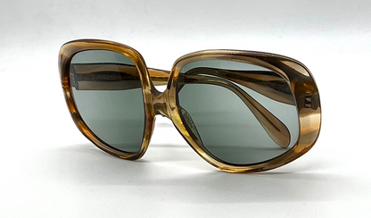 Safilo Andorra Oversized Vintage Sunglasses Amber Tortoise-Unworn Italy