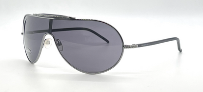 Valentino 5401/S Silver Shield Vintage Sunglasses Crystal Detail-UNWORN-Italy