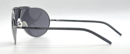 Valentino 5401/S Silver Shield Vintage Sunglasses Crystal Detail-UNWORN-Italy