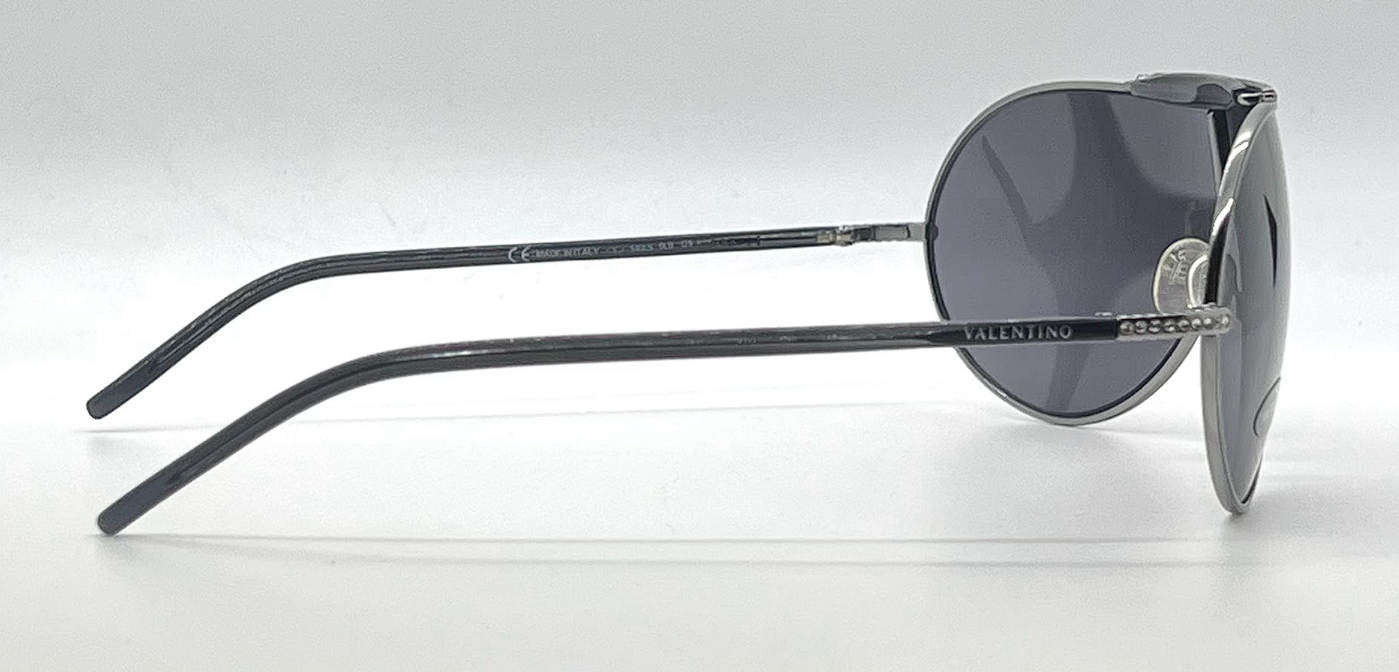 Valentino 5401/S Silver Shield Vintage Sunglasses Crystal Detail-UNWORN-Italy