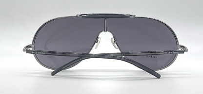 Valentino 5401/S Silver Shield Vintage Sunglasses Crystal Detail-UNWORN-Italy