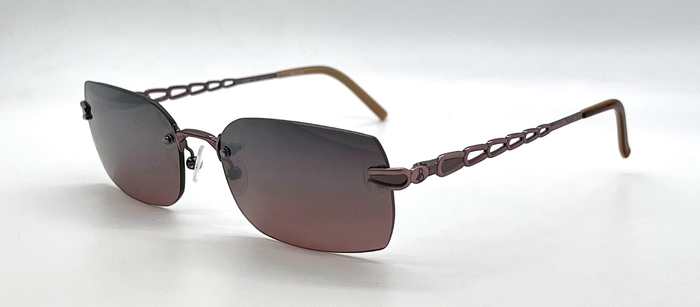 Basile BA2105 Rimless Rectangular Sunglasses Col. 40 Pink Gradient-UNWORN-Italy
