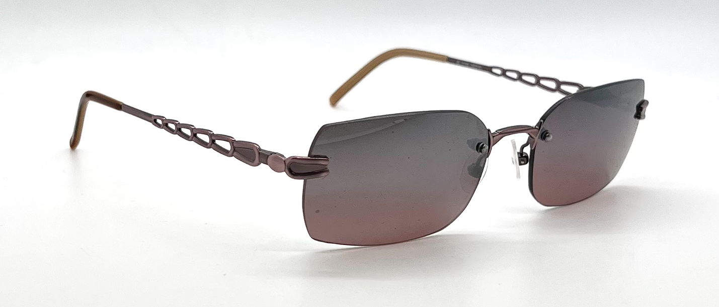 Basile BA2105 Rimless Rectangular Sunglasses Col. 40 Pink Gradient-UNWORN-Italy