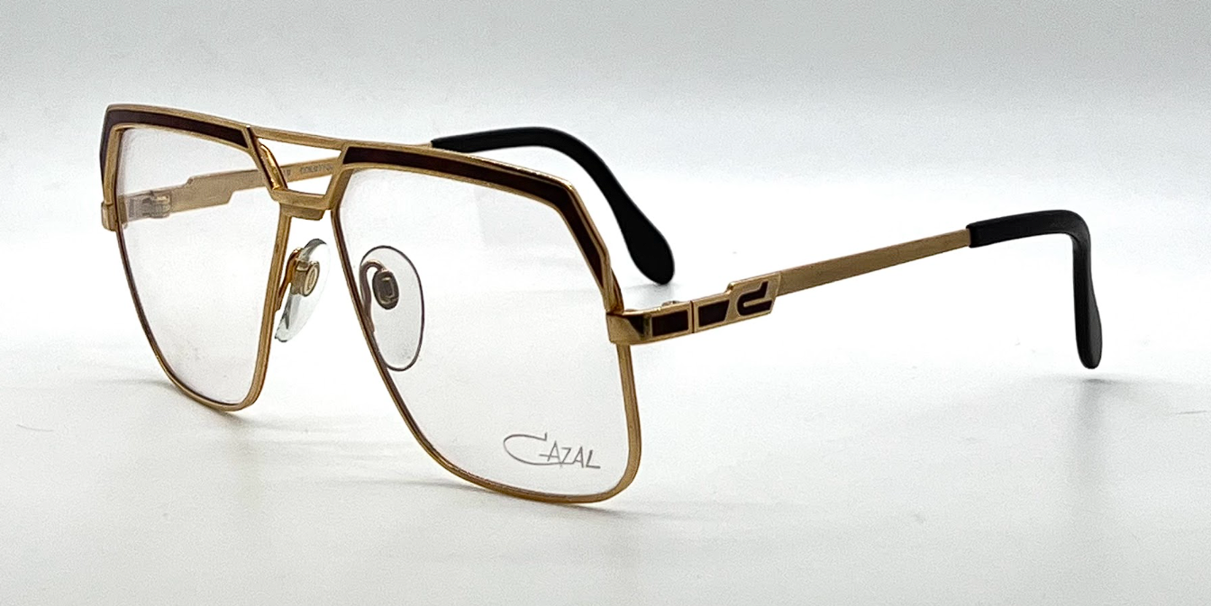 Cazal Mod 719 Col. 97/02 Gold Brown Aviator Vintage Eyeglasses-Unworn-Germany