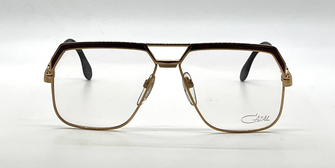Cazal Mod 719 Col. 97/02 Gold Brown Aviator Vintage Eyeglasses-Unworn-Germany