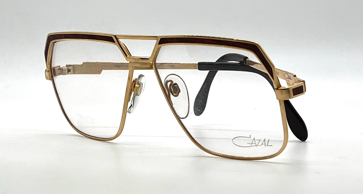Cazal Mod 719 Col. 97/02 Gold Brown Aviator Vintage Eyeglasses-Unworn-Germany
