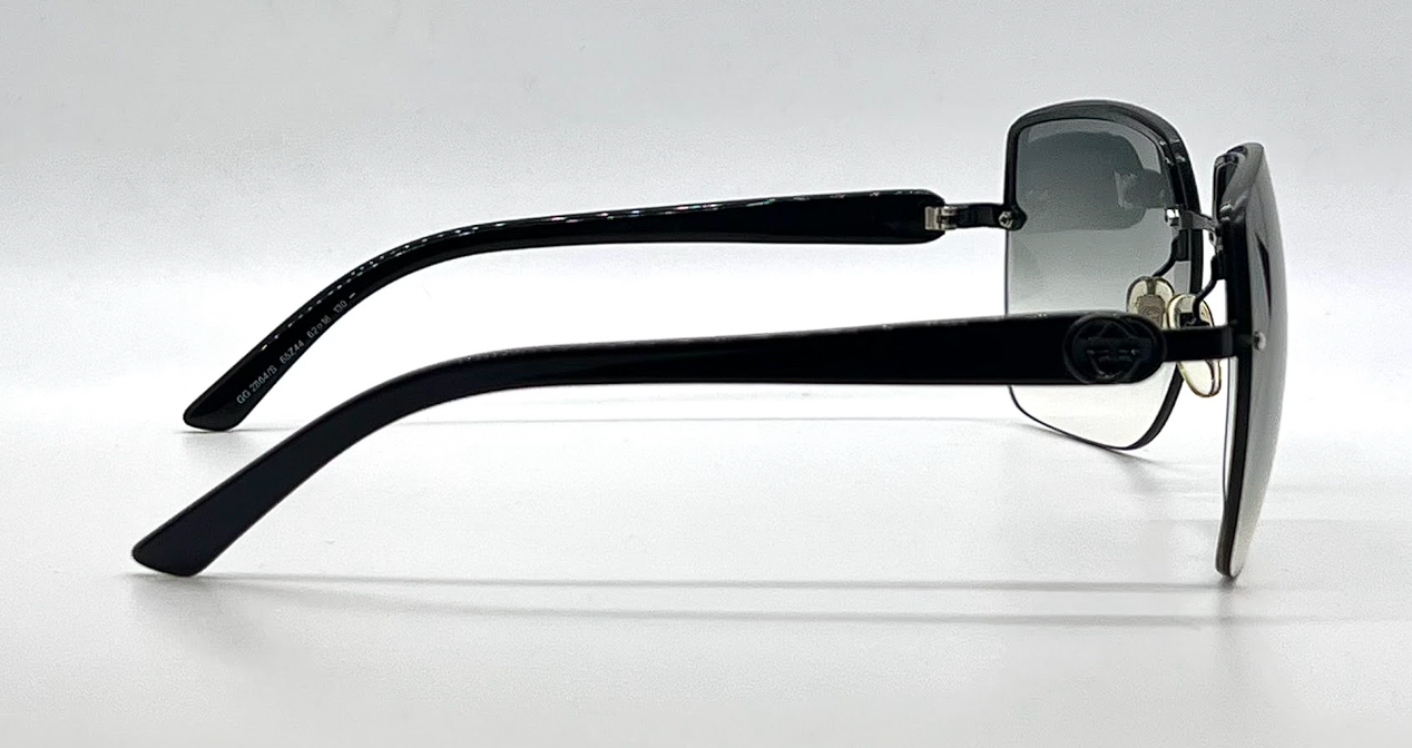 Gucci GG 2864/S 65Z44 Black Oversized Rimless Grey Gradient Sunglasses