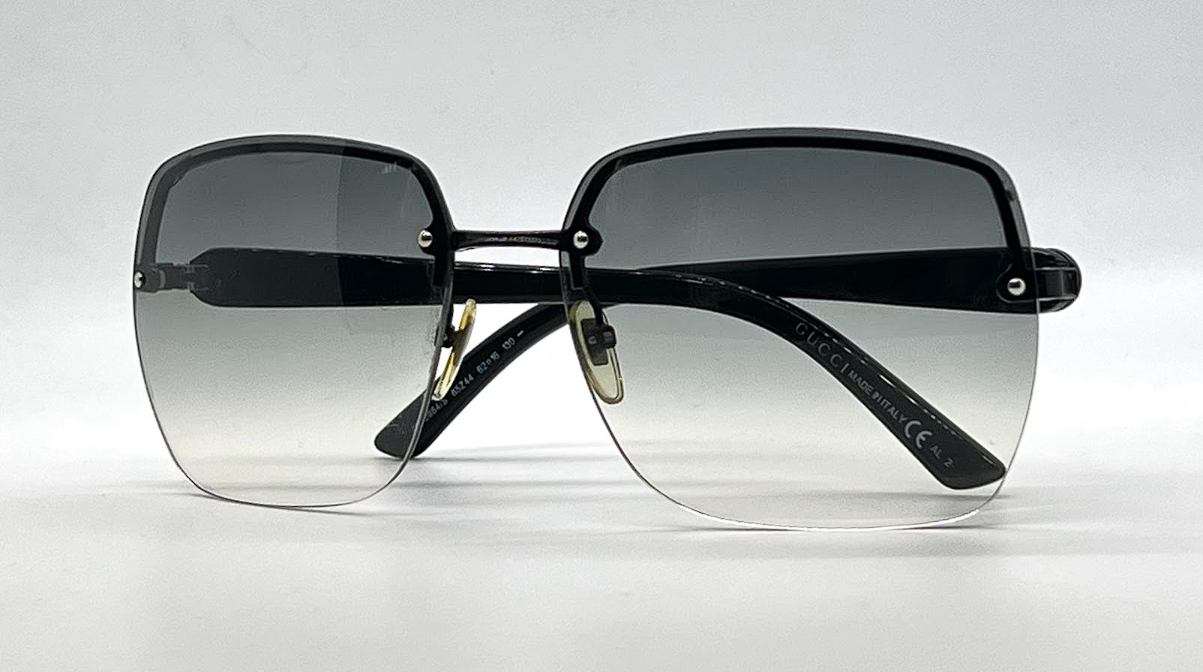 Gucci GG 2864/S 65Z44 Black Oversized Rimless Grey Gradient Sunglasses